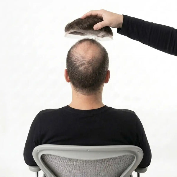 Men’s Wig Hair with French Lace in Body with Skin